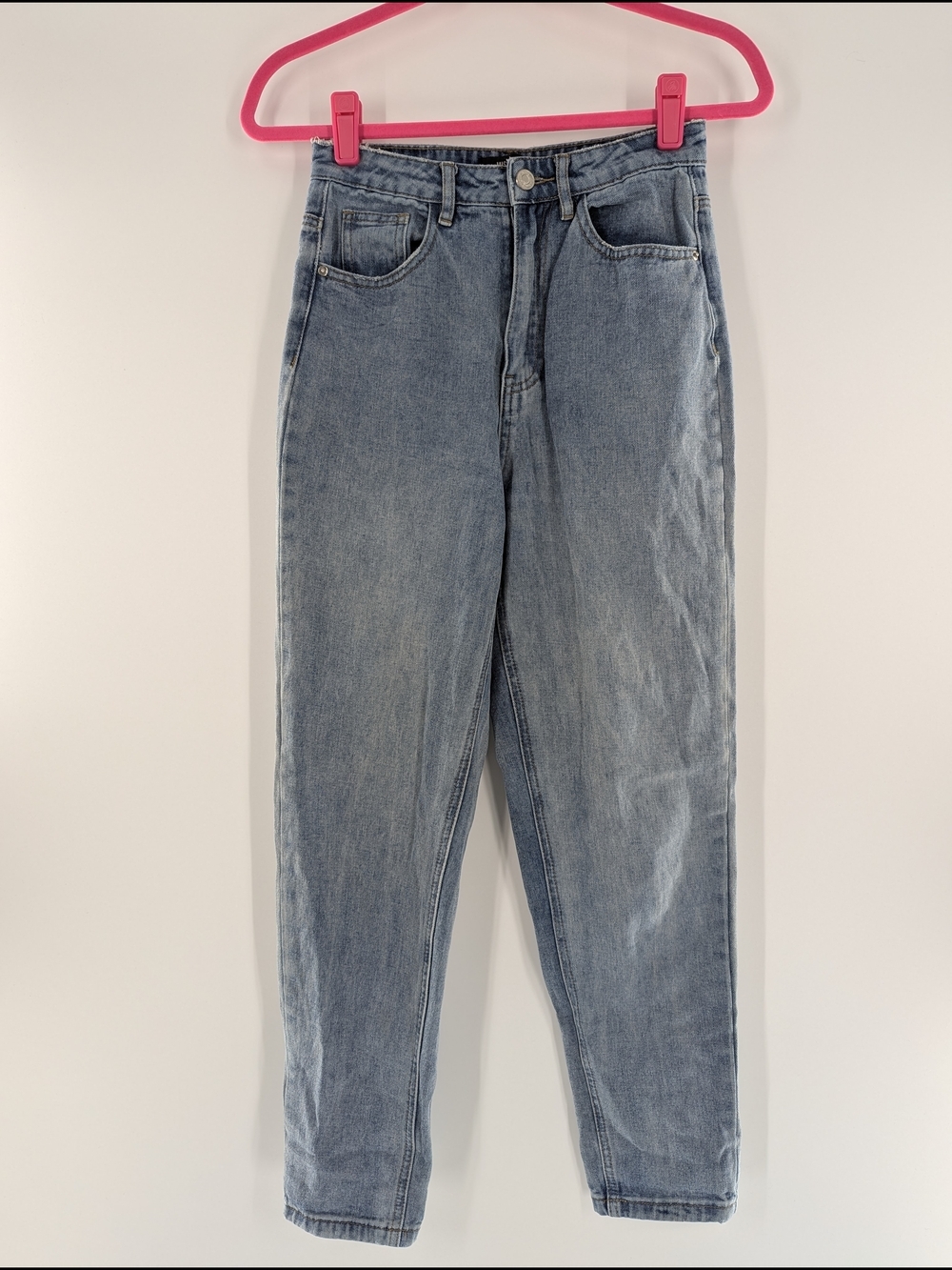 Missguided High-Rise Light Blue Mom Jeans Retro Classic Sz 0S Everyday Wear